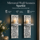Set van 2 Zilveren Spiegel Kristal Kandelaars met Acryl Crushed Diamonds