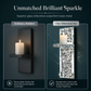 Set van 2 Zilveren Spiegel Kristal Kandelaars met Acryl Crushed Diamonds