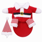 Kerstkostuum voor Honden en Katten – Feestelijke Kerstman Outfit met Sneeuwvlokken Cape