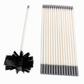 Rotary Chimney and Dryer Duct Cleaning Brush Kit with Flexible Rods and Nylon Brush Head for Boiler and Pipe Cleaning