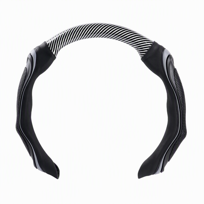 🚗Universele sportieve lederen stuurhoes van 38 cm met antislip siliconen massagegreep – ademende stuurhoes voor alle seizoenen
