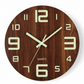 ⏳Tijdelijk 50% korting⏰12-inch stille houten wandklok – Lichtgevend & MDF houtnerf✨