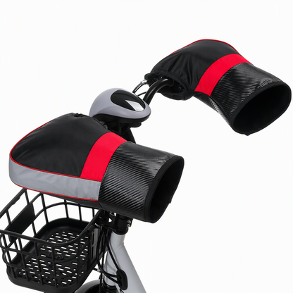 Winterhandschoenen voor motorfietsen: dikke, met fleece gevoerde, winddichte handschoenen voor koud weer, geschikt voor elektrische scooters, met reflecterende strook – 1 paar