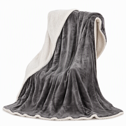 ⏳Time-Limited Special⏰Double Layer Thickened Flannel and Sherpa Fleece Throw Blanket Warm Air Conditioning Blanket