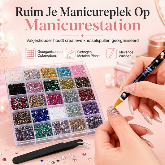 24-delige Nagelkunst Steentjes Set