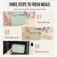 3-laagse Bento Lunchbox met Bestekset