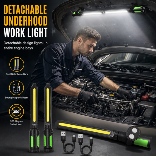 Oplaadbare LED-werklamp met Sterke Magnetische Voet voor Autoreparatie en Onderhoud