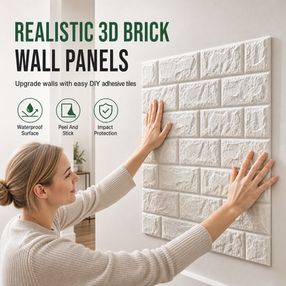 🍃🏆50% KORTING! ⏰ Zelfklevende 3D-tegelpanelen – Realistische baksteenstructuur van XPE-schuim, waterdichte demping en bescherming tegen stoten, afveegbaar en vlekbestendig 🏡🧱