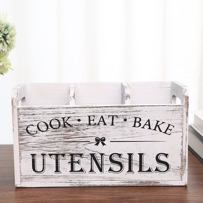 🔥50% KORTING!!📢🍳 “Cook Eat Bake” Houten Keukengerei Organizer – Houd Keukenspullen Netjes & Binnen Handbereik, Een Charmante Opbergoplossing ✨